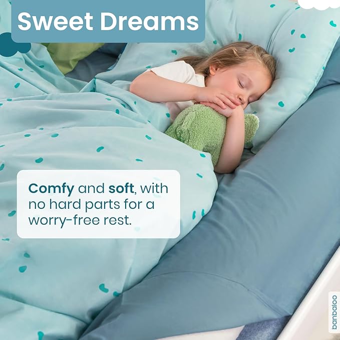 BANBALOO | Bed Bumper for Toddlers - Premium Model | XL Bed Barrier with Mattress Cover | Toddler Bed Bumper | Easy Setup and Quick Installation | Queen King Twin Full-Size Bed | Foam and Cotton