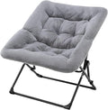 Oakham Comfy Chair for Adults Soft Faux Fur Folding Lounge for Bedroom Living Room Dorm Rooms Flexible Reading Chair for Teens Kids X-Large Foldable (Faux Fur-Grey)