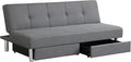 Giantex 3-Seat Convertible Sofa Bed Long Sofa Couch w/ 2 Large Drawers Ergonomic Sleeper w/ 3 Adjustable Angles Heavy Duty Sofa Bed for Living Room Bedroom Study Room &amp Office
