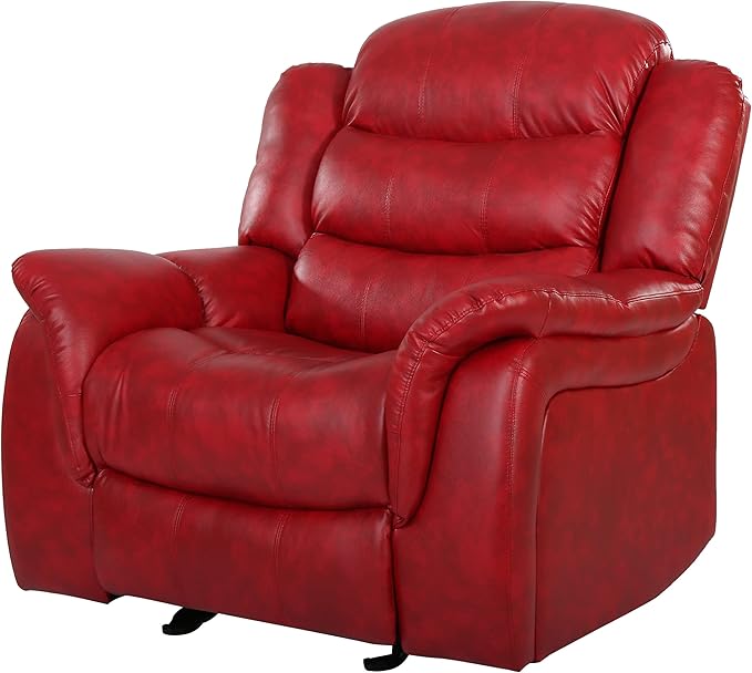 Christopher Knight Home Hawthorne Glider Recliner Leather Oxblood Red
