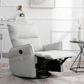 270° Power Swivel Rocker Recliner Chair for Adults – Electric Reclining Small Sofa Chair with Smooth Rocking &amp Rotation Comfortable Single Recliner for Living Room Bedroom (Light Gray+PU)
