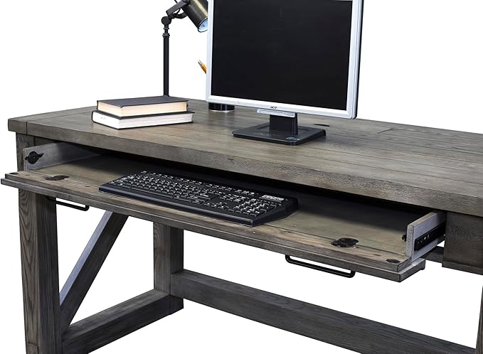 Martin Furniture Avondale Writing Desk Writing Table Wood Office Desk Finished All Sides Gray