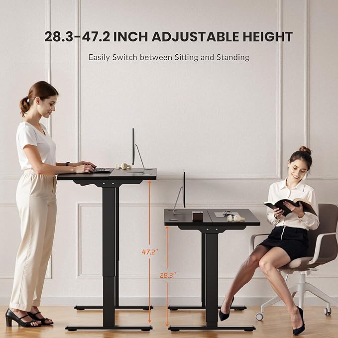 Dual Motor Electric Standing Desk Frame WorkstationMemory Controller Height Adjustment330 lbs CapacityComputer Desk for Home and OfficeBlack Frame Only