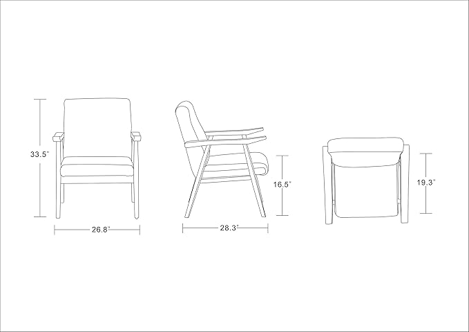 Manhattan Comfort Archduke Mid Century Modern Accent Chair Set of 2 Fully Assembled Made of Beech Wood Frame Upholstered in Faux Leather Ideal for Living Room Bedroom &amp Office Use White