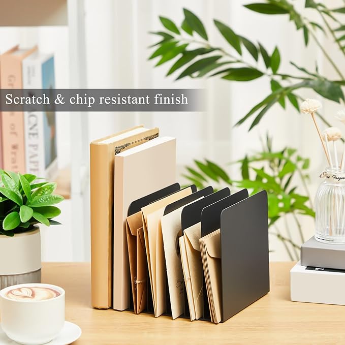 Suzile Metal Desktop File Organizer 7 Compartments Vertical File Sorter Black 5.79 W x 7.09 L x 5.41 H Office Reception Areas Workspace
