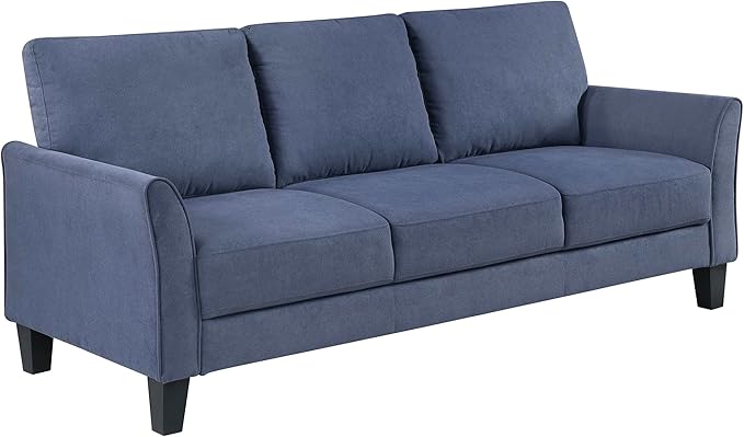Lexicon Sofa Modern Living Room Couch Textured Fabric Upholstered Couch for Living Room/Bedroom/Office/Apartment 78.5 Sofa Blue