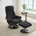 Ergonomic Recliner Chair with Ottoman for Adults 360° Swivel Massage Lounge Chair with 5-Point Vibration &amp Heated Seat140° Adjustable Chenille Recliner for Living Room Office (Dark Gray+Chenille