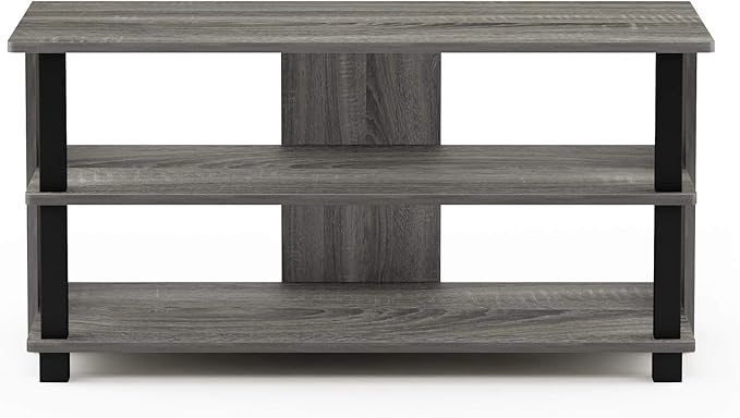Furinno Sully 3-Tier Stand for TV up to 40 French Oak Grey/Black