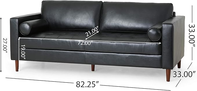 Christopher Knight Home Malinta Sofas Midnight Black + Espresso