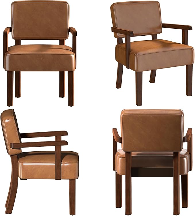 Accent Chair PU Leather Living Room Chairs Oversize with Soft Seat and Armrests for Living Room Dinning Room Bedroom Reading Room Waiting Room