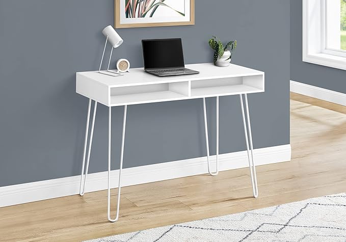 Monarch Specialties I 7770 Computer Desk Home Office Laptop Left Right Set-up Storage Drawers 40 L Work Metal Laminate White Contemporary Modern
