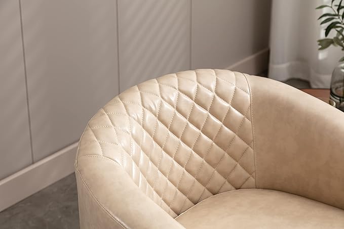 Accent Chair with Ottoman Mid Century Modern Barrel Chair Upholstered Club Tub Round Arms Chair for Living Room