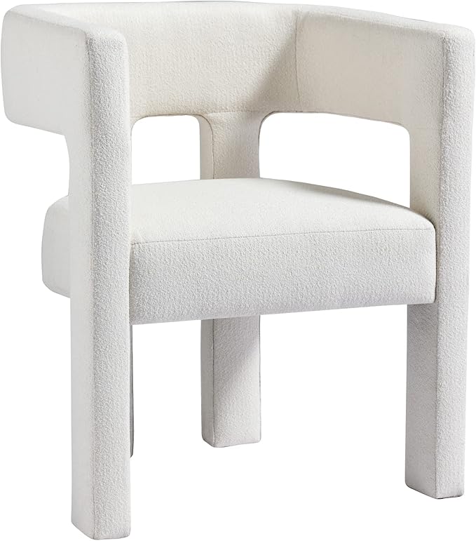 Modern Living Room Chair Accent Arm Chair Dining Chair Kitchen Dining Living Room Chairs Contemporary Designed Fabric Upholstered Chair Kitchen Side ChairComfy Vanity Desk Chair for Bedroom-Beige
