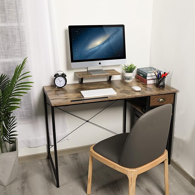 X-cosrack Drafting Table with Storage Shelves &amp Drawer 43 Adjustable Art Desk with Monitor Stand for Home Office Computer Tiltable Draft Drawing Table for Artist Study Writing Workstation