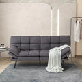 MUUEGM 71 Futon Couch Filled with Memory Foam Convertible Futon Sofa Bed with Adjustable Backrest Armrest Folding Futon for Living Room Small Space Loveseat for Sleeper(Fabric Dark Gray)