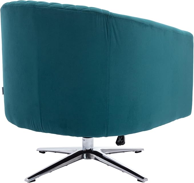 Swivel Barrel Chair Living Room Chair with Nailheads and Metal Base