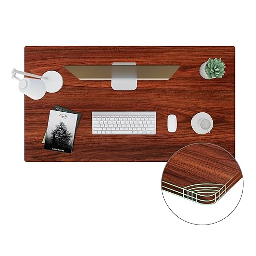 SANODESK Universal Tabletop 40x24x1 Thickness One-Piece Table Top Rectangular Particle Board for Standing Desk and Home Office Countertop DIYMahogany Desk Top