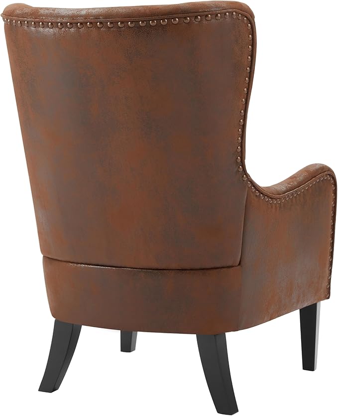 Christopher Knight Home Lorenzo Fabric Studded Club Chair Brown 36D x 26.75W x 41.5H in