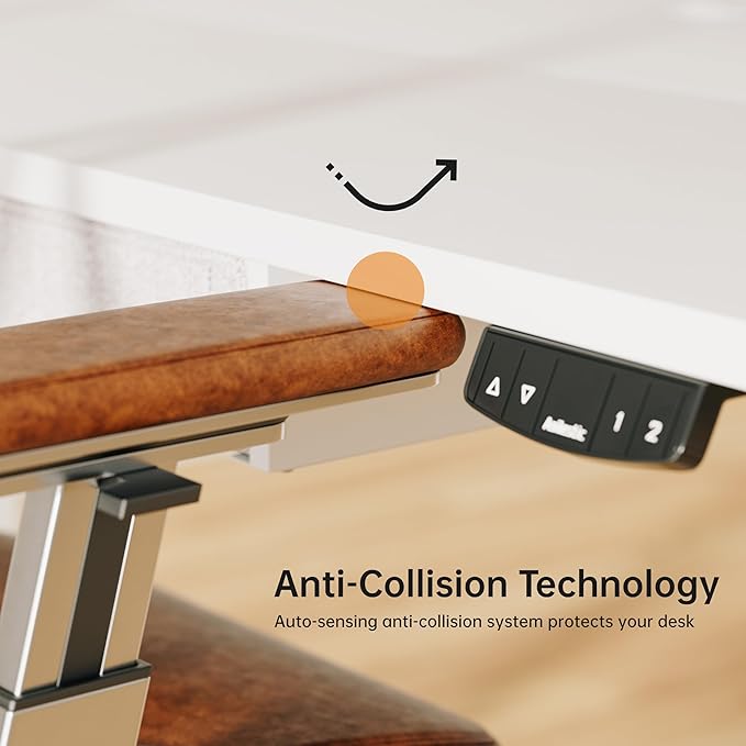 Agilestic Standing Desk with 2 Drawers Adjustable Height Electric Desk with Storage 48 x 24 Inches Sit Stand Up Computer Table for Work Office Home White
