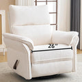 Oversized Recliner Chair 26 Extra Wide 360° Swivel Rocker Recliner with Adjustable Headrest Chenille Glider Rocking Nursery Chair with Overstuffed Armrest Lumbar Support White