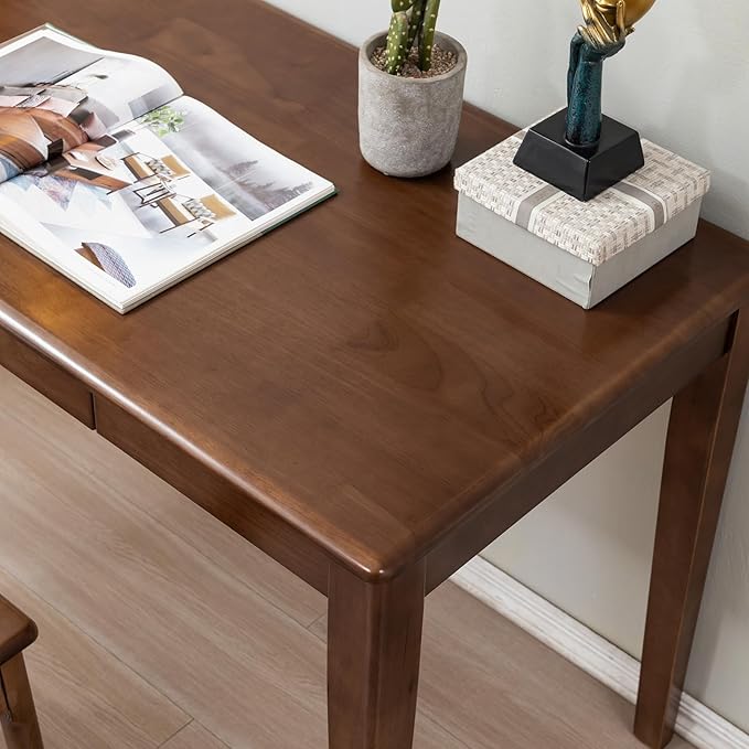 Solid Wood Desk with Drawers Small Computer Desk for Small Spaces Gaming Study Home Office Desks for Work Student PC Desk for Bedroom Escritorios para Cuartos