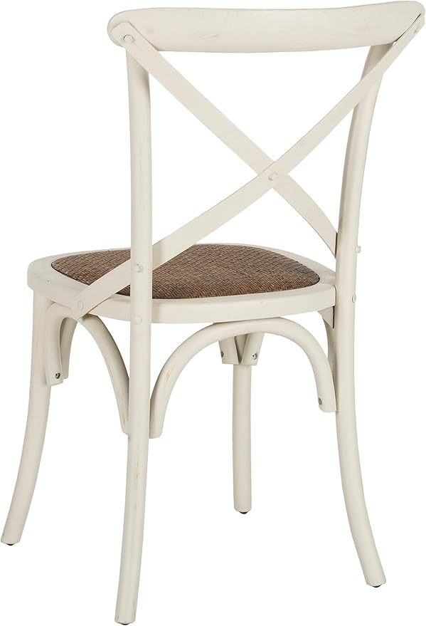 Safavieh American Homes Collection Franklin Farmhouse X-Back Antique White Side Chair