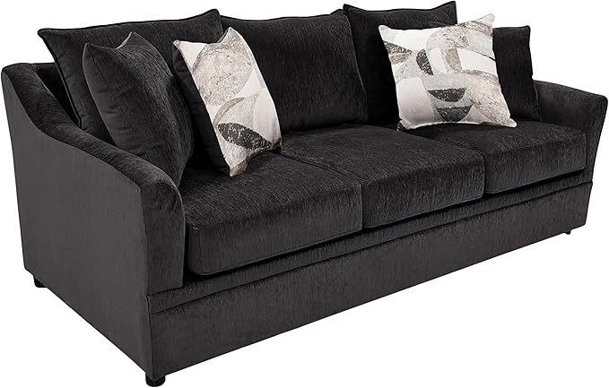 New Classic Furniture Sylvie Polyester Upholstered Sofa in Dark Gray