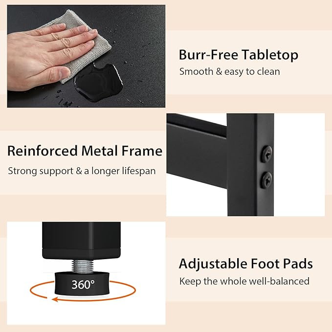 Tangkula 48” L Shaped Computer Desk Corner Study Writing Desk with Outlets &amp USB Ports Home Office Desk Computer Workstation with 2-Tier Shelf Executive Desk (Black)