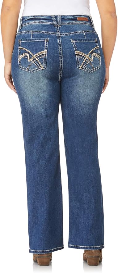 WallFlower Luscious Curvy Bootcut Jeans for Women Mid-Rise Insta Stretch Denim Size-Inclusive Juniors Jeans
