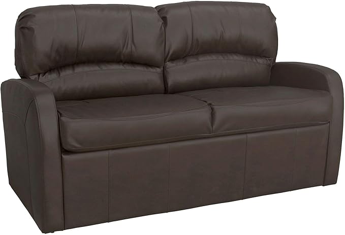 RecPro Charles 65 Jack Knife RV Sleeper Sofa with Arms | RV Furniture | Zero Wall Hugger (Chestnut)