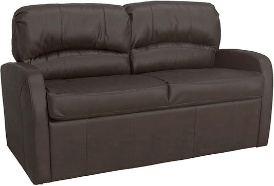 RecPro Charles 65 Jack Knife RV Sleeper Sofa with Arms | RV Furniture | Zero Wall Hugger (Chestnut)