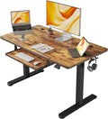 FEZIBO Standing Desk with Keyboard Tray 40 x 24 Inch Adjustable Height Sit Stand Desk with Memory Presets for Home Office Ergonomic Computer Workstation Rustic Brown