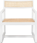 Safavieh Home Lula White and Natural Cane Accent Chair