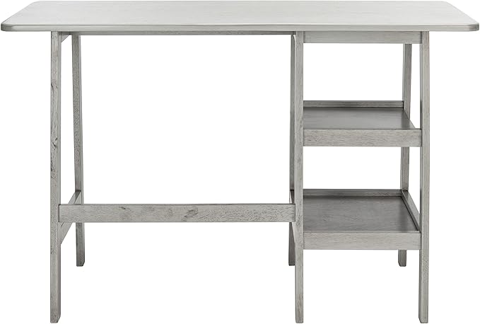 SAFAVIEH Collection Sofara Dark Grey 2-Shelf Storage Computer Table Home Office Desk DSK1403B