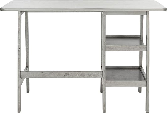 SAFAVIEH Collection Sofara Dark Grey 2-Shelf Storage Computer Table Home Office Desk DSK1403B