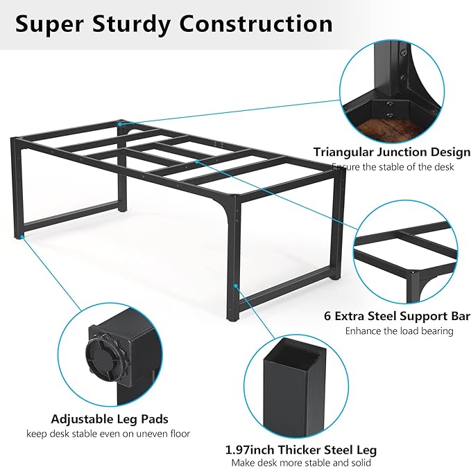 Tribesigns Modern Computer Desk 78.7 x 39.4 inch X Large Executive Office Desk Computer Table Study Writing Desk Workstation for Home OfficeRustic/Black