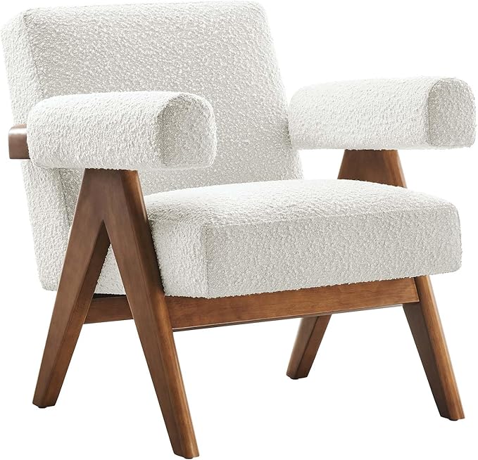 Modway EEI-6502-IVO Lyra Boucle Fabric Armchair Ivory