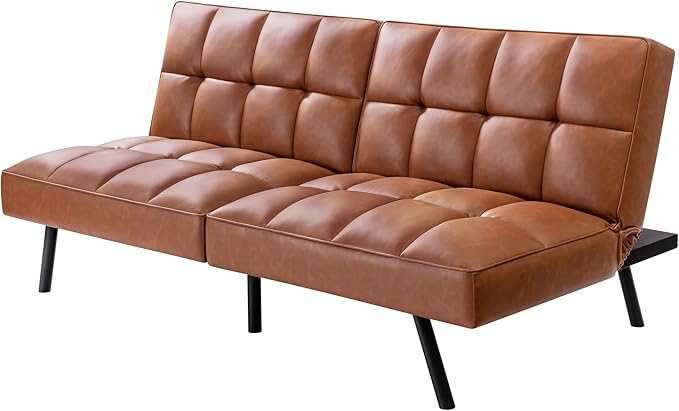 Futon Sofa Bed Comfortable Futon Sofa Couch Memory Foam Convertible Loveseat Sofa Bed Split Back &amp Seat Brown