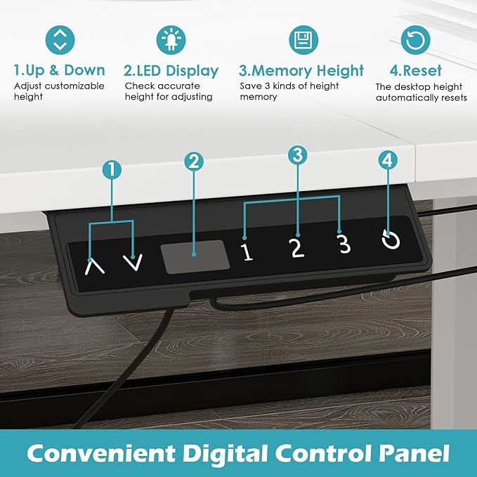 Homsee Home Office L Shaped Electric Standing Desk with Drawers and Shelves Height Adjustable &amp Shape Reversible Stand up Desk 63 Computer Executive Corner Table White