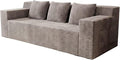 71 Small Boneless Couch Corduroy 3 Seater Couch for Living Room with 3 Pillows &amp Armrests Deep Seat Sofa for Small Spaces Apartment﻿ (Camel) | Small Boneless Couch