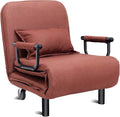 Giantex 26.5 Convertible Sofa Bed Folding Arm Chair Sleeper Leisure Recliner Lounge Couch (Coffee)