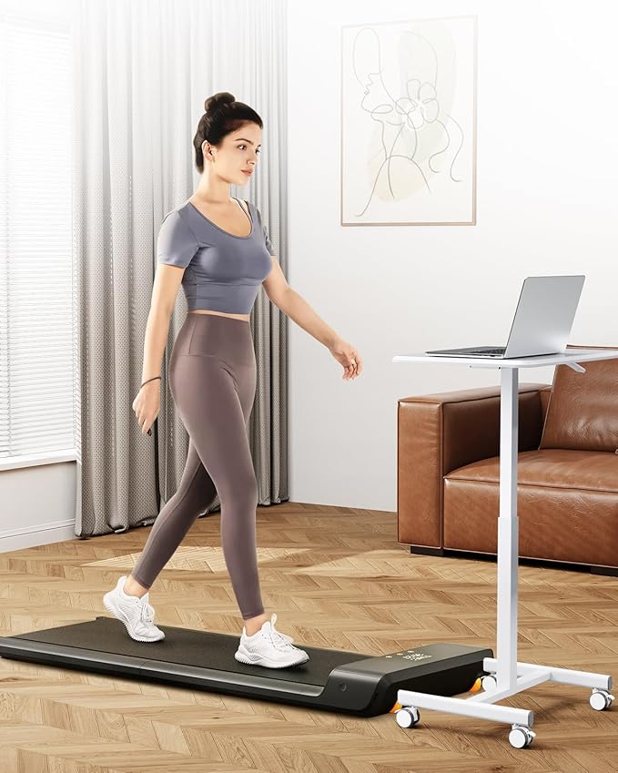 iPower Standing Desk Small Rolling Desk with Lockable Wheels Mobile Stand Up Desk Adjustable Height 28-43 Inch Portable Laptop Desk Small Computer Standing Table Sit Stand White