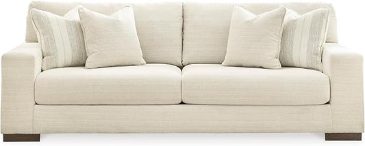 Signature Design by Ashley Maggie Contemporary Upholstered Sofa with Accent Pillows Off-White