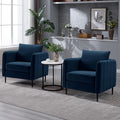 Accent Chair for Living Room ChairsVelvet Modern Upholstered Chairs Living RoomCozy ArmchairBarrel Chair (2 Navy)
