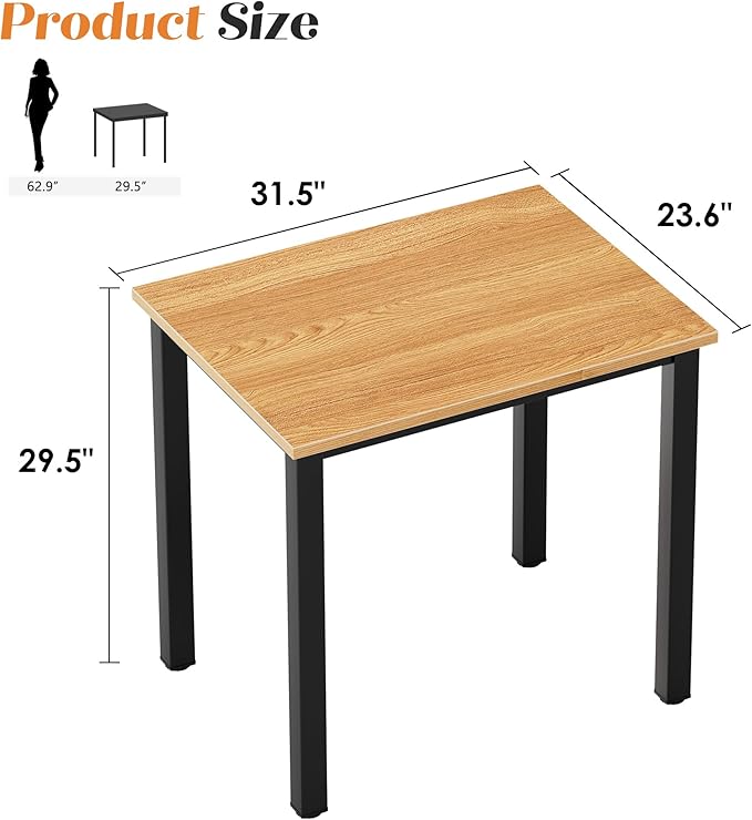 Need Small Computer Desk 31.5 inches Rectangular Sturdy Writing Desk for Small Spaces Teens Study Table Laptop TableTeak &amp Black
