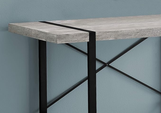 Computer Desk Home Office Laptop 48 l Work Grey Laminate Black Metal Contemporary Modern