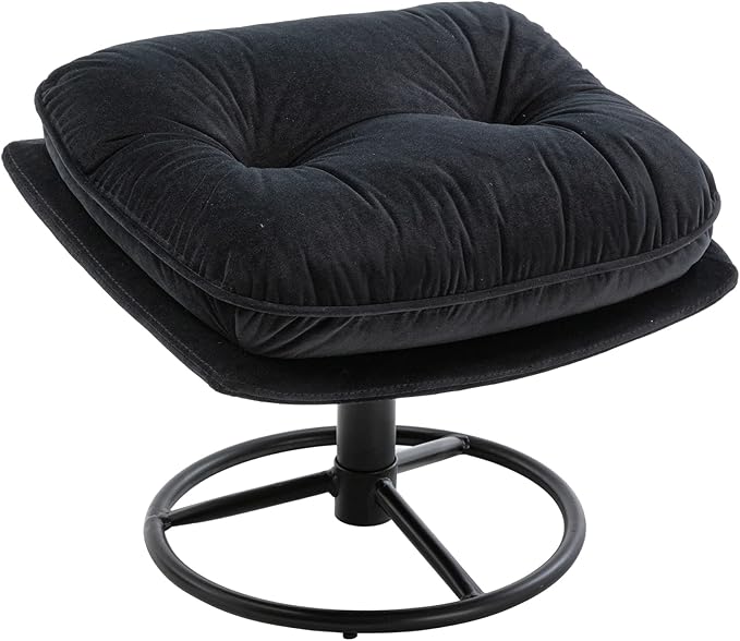 Accent Chair TV Chair Living Room Chair with Ottoman Black
