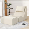 Giant Bean Bag Chair for AdultsCorduroy Chaise Lounge with Unrivaled Back Support Detachable Neck Pillow Comfortable Ottoman &amp Washable Cover for Living Room Bedroom Garden(White)