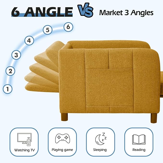 Sleeper Chair 84 Extra Long Convertible Chair Bed Upgraded 3-in-1 to 4-in-1 Pull Out Chair &amp Single Sofa Bed for Adult Sleeping Chairs for Living Room &amp Small Space
