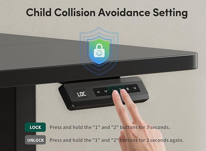 FEZIBO 63 x 28 Inch Deeper Height Adjustable Electric Standing Desk with Double Drawers Sit Stand Up Home Office Computer Desk with 4 Height-Adjustable Feets &amp 2 Hooks Black Frame/Black Top